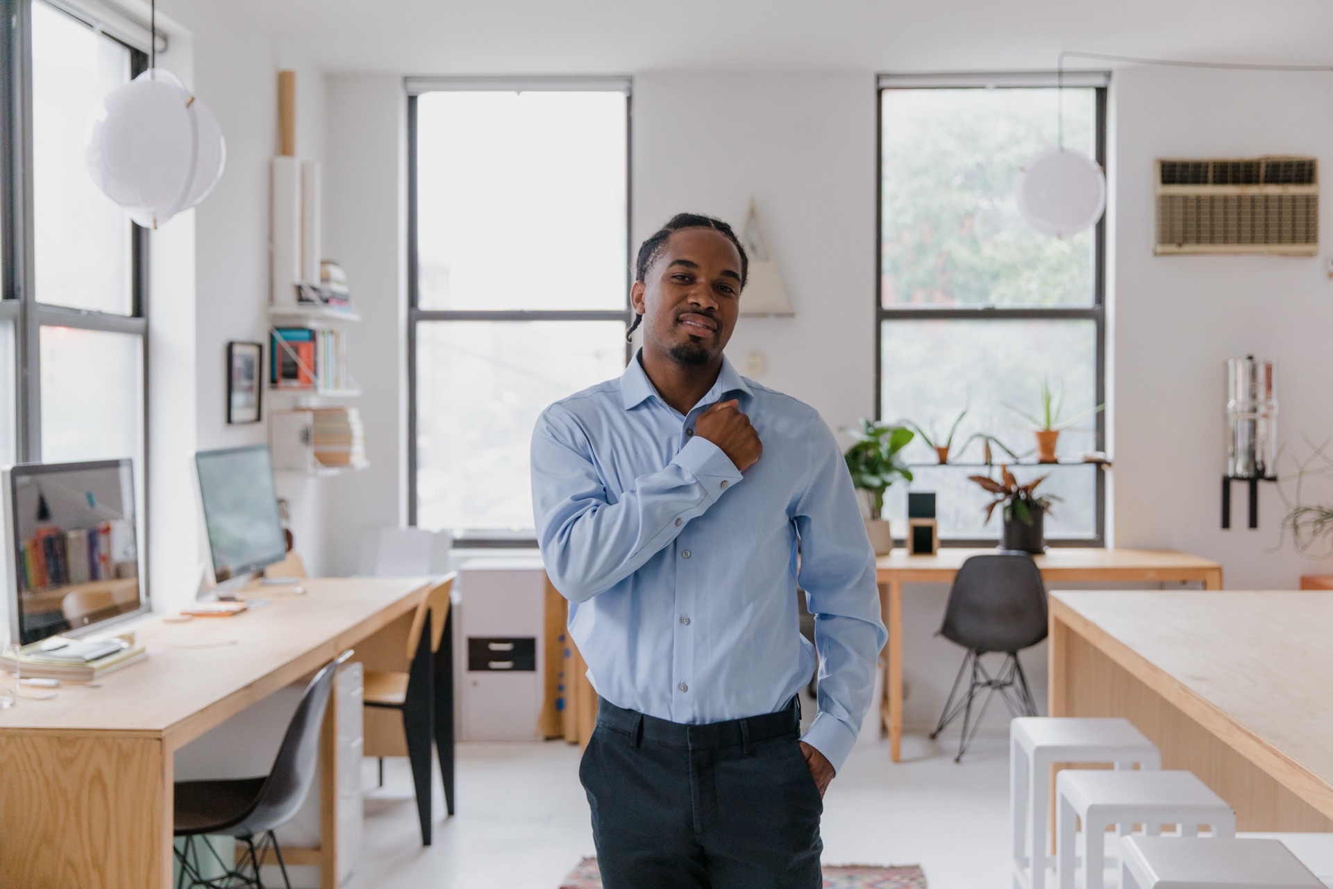 Business owner standing in their commercial office space